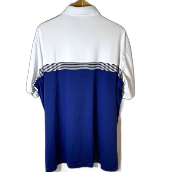 Peter Millar Summer Comfort White Blue Performance Polo Shirt Sz XXL - Picture 3 of 10